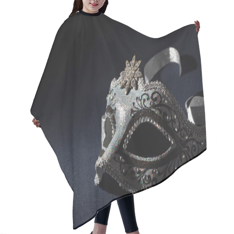 Personality  Black And Silver Mask Hair Cutting Cape