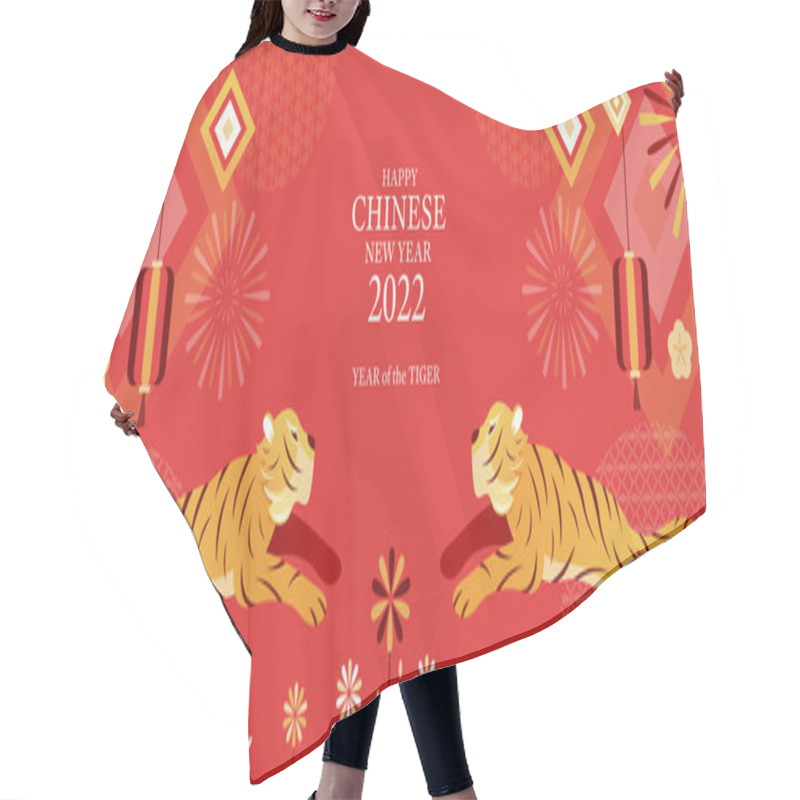 Personality  Year Of The Tiger, Chinese New Year 2022 Decoration Background Hair Cutting Cape