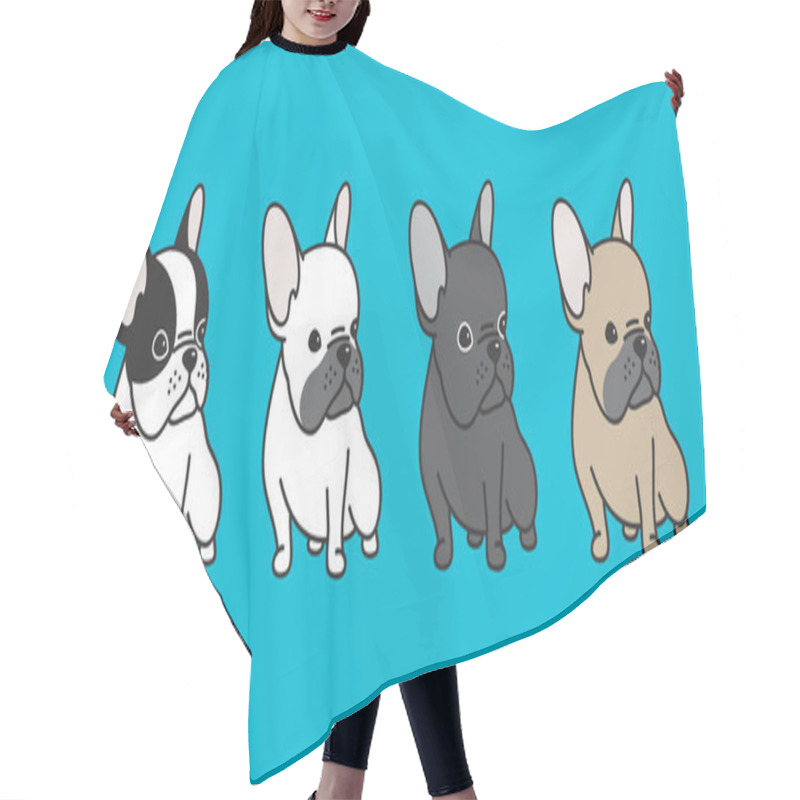 Personality  French Bulldog Vector Dog Doodle Character Illustration Cartoon Hair Cutting Cape