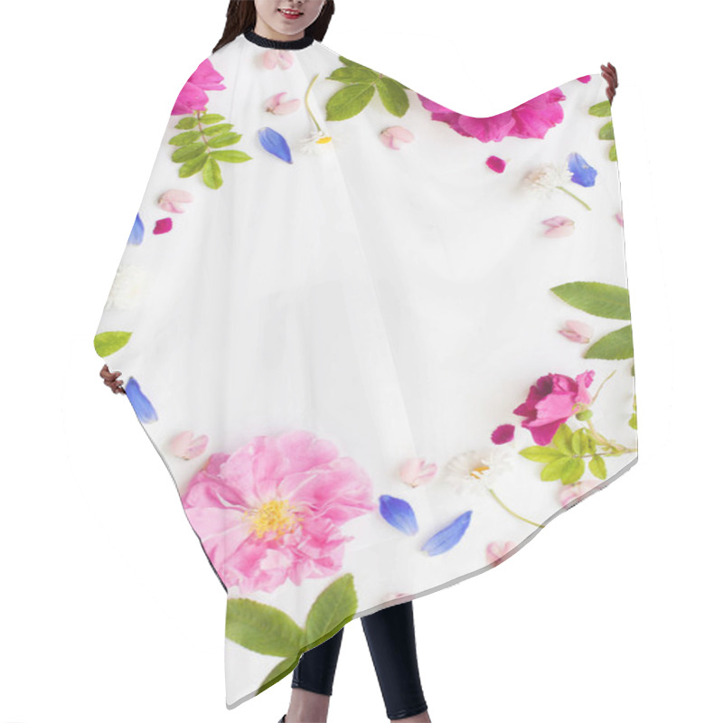 Personality  Romantic Flower Flat Lay Frame  Hair Cutting Cape