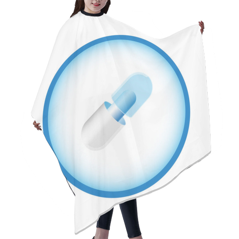 Personality  Schematic Illustration Of Microencapsulation Technology. Medical Vector Icon Hair Cutting Cape