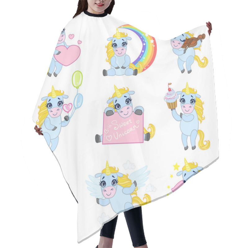 Personality  Cute Unicorn Cartoon Set Hair Cutting Cape