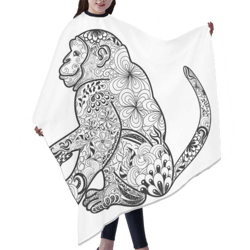 Personality  Monkey  Vector Illustration Hair Cutting Cape