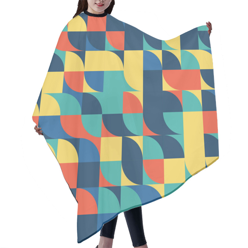 Personality  The Geometric Pattern By Stripes . Seamless Vector Background. Colour Texture Hair Cutting Cape