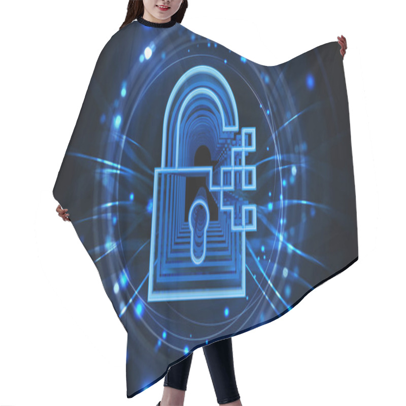 Personality  Cracked Security Code Concept Image. Hair Cutting Cape