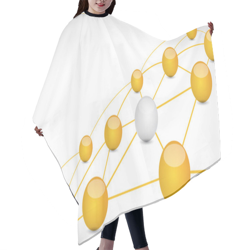 Personality  Sphere Connection Link Tech Network Illustration Hair Cutting Cape