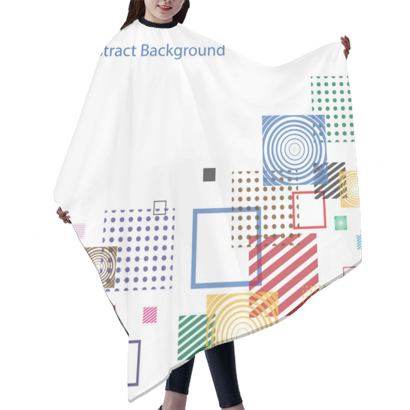 Personality  Square Pattern. Abstract Background. Chaotic Location. Hair Cutting Cape