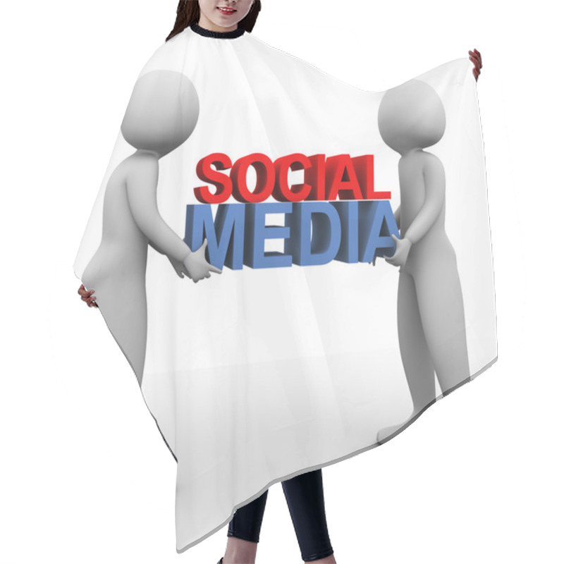 Personality  3d Men With 'social Media' Hair Cutting Cape