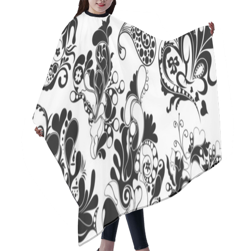 Personality  Artistic Vignette Floral Elements Designs Hair Cutting Cape