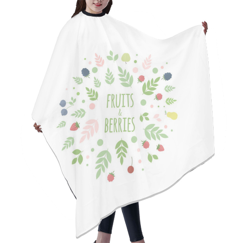 Personality  Frame With Berries, Leaves And Fruits Hair Cutting Cape