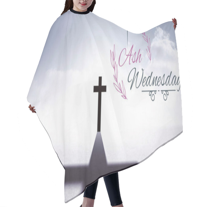 Personality  Easter Message Against Crucifix  Hair Cutting Cape