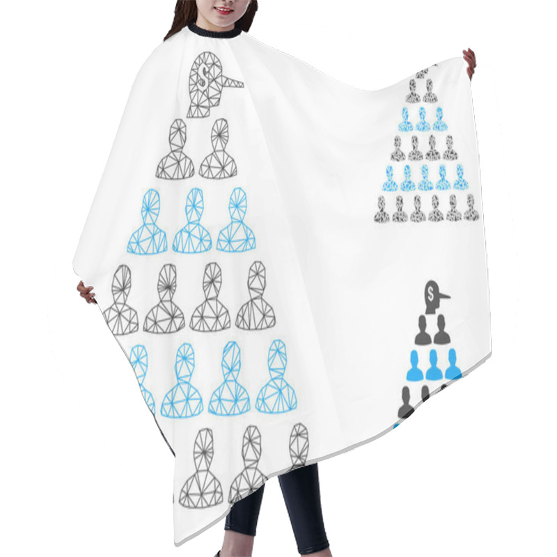 Personality  Ponzi Pyramid Manager Vector Mesh Wire Frame Model And Triangle Mosaic Icon Hair Cutting Cape