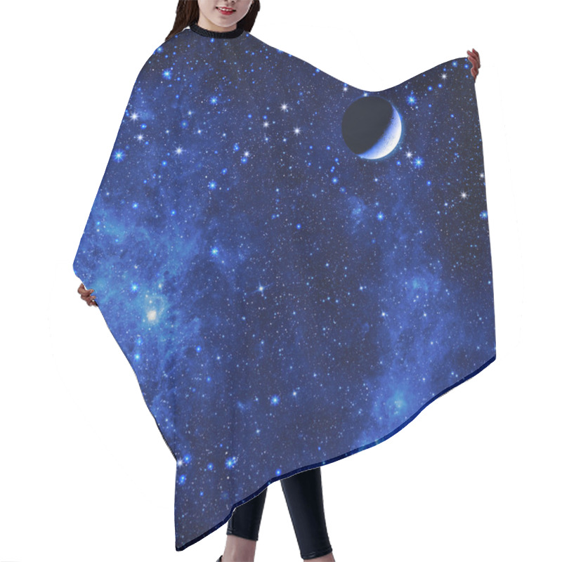 Personality  Star Sky With Quarter Moon Hair Cutting Cape