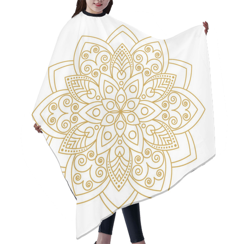 Personality  Mandala Ornament Vector Illustration Hair Cutting Cape