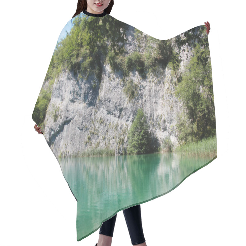 Personality  Beautiful Landscapes Waterfall, Rock Walls, Stunning Nature Views In National Park Plitvice Lakes - Plitvička Jezera, Croatia Hair Cutting Cape