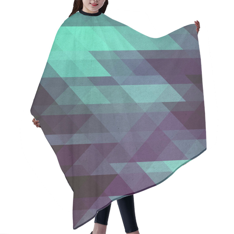 Personality  Green And Blue Retro Mosaic Background Hair Cutting Cape