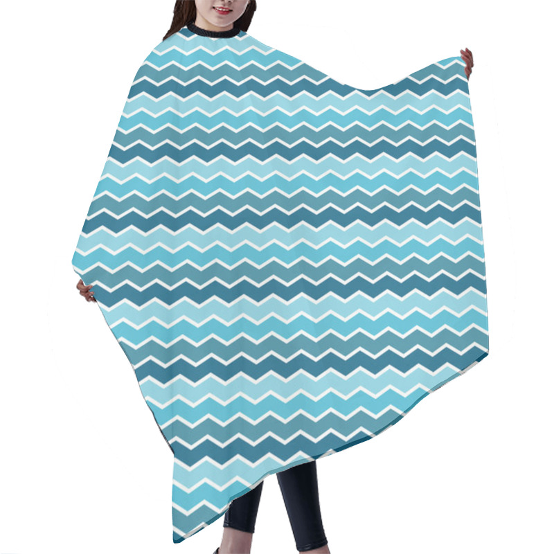 Personality  Trendy Simple Seamless Zig Zag Pattern, Vector Illustration. Cre Hair Cutting Cape