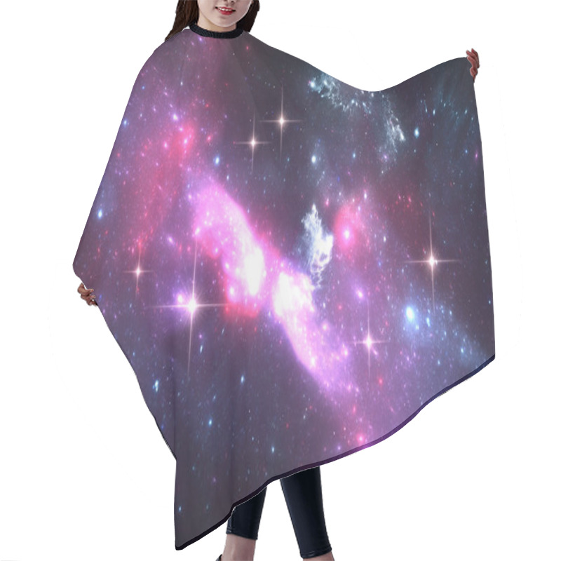 Personality  Space Background With Purple Nebula And Stars Hair Cutting Cape