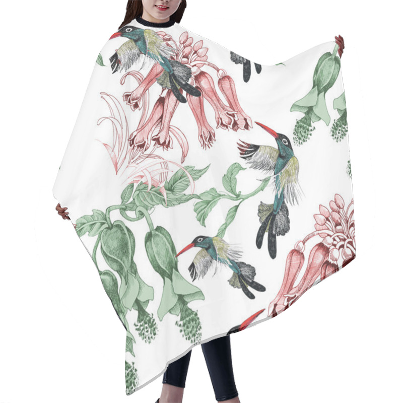 Personality  Birds On Branch With Flowers Hair Cutting Cape