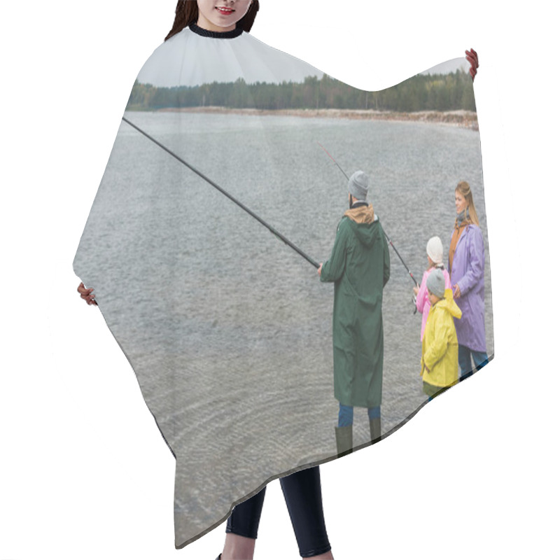 Personality  Family Fishing Together Hair Cutting Cape