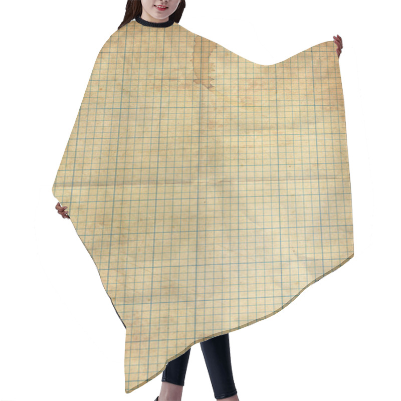 Personality  Sheet Of Graph Folding Paper Stained By Coffee Hair Cutting Cape