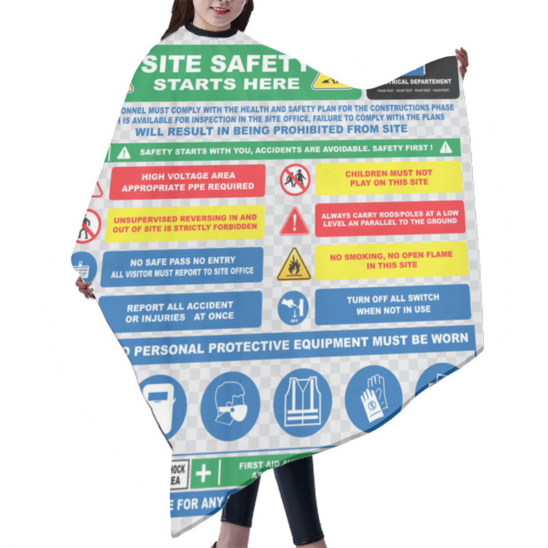 Personality  Industrial, Construction  Site Safety Signs Hair Cutting Cape