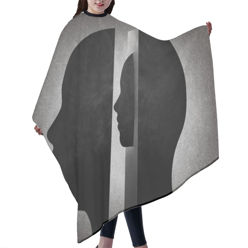 Personality   Illustration Head Inside Another Hair Cutting Cape