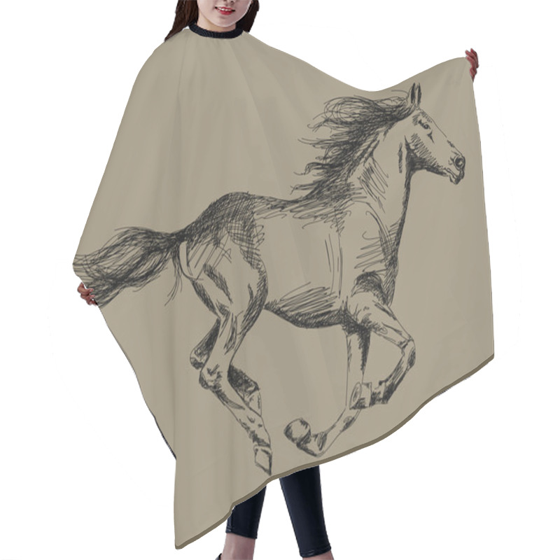 Personality  Hand Drawn Horse Vector Hair Cutting Cape