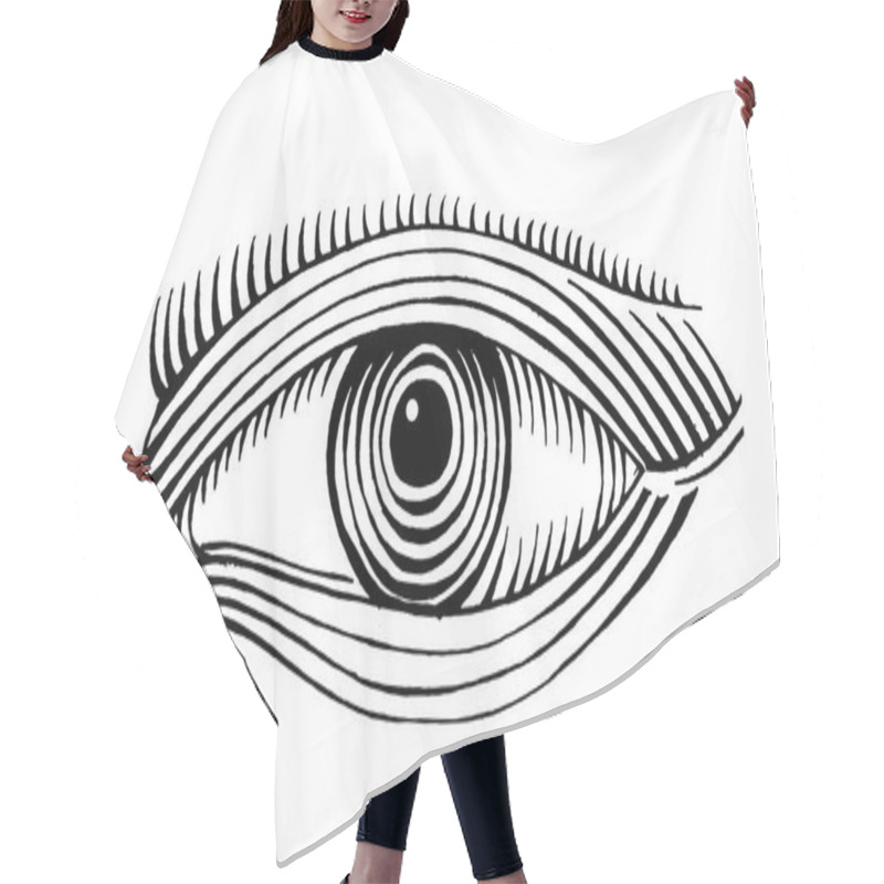 Personality  Hand Drawn Eye Drawing Line Art Hair Cutting Cape