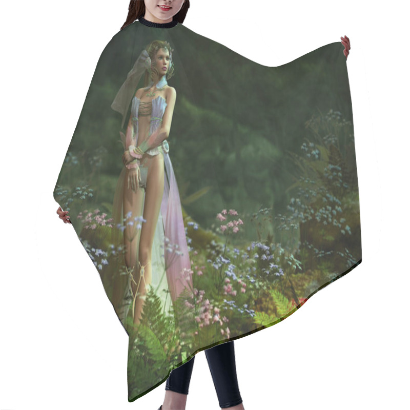 Personality  In The Small Elven Forest, 3d CG Hair Cutting Cape