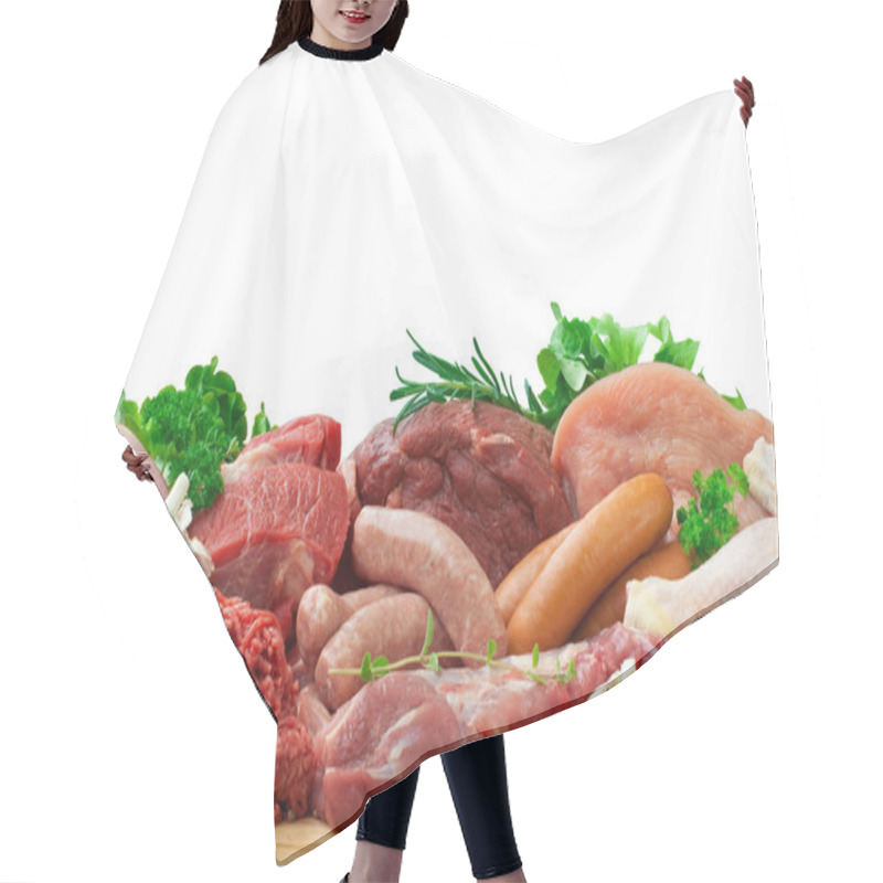 Personality  Assorted Raw Meats Hair Cutting Cape