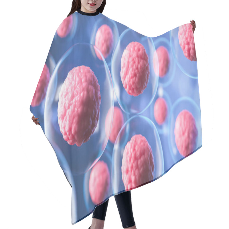 Personality  Microscope Of Cell, Embryonic Stem Cells, Cellular Therapy And Regeneration 3d Illustration. Hair Cutting Cape