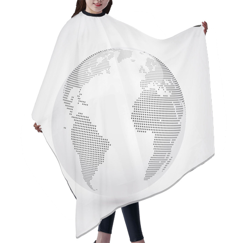 Personality  Vector Abstract Dotted Globe, Central Heating View On Atlantic O Hair Cutting Cape