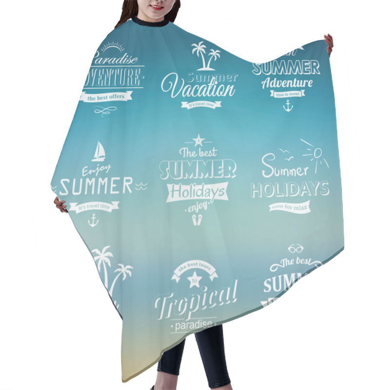 Personality  Beach Labels Set Eps Hair Cutting Cape