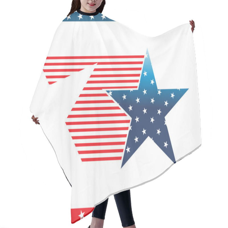 Personality  Isolated Blue Star With Us Flag Hair Cutting Cape