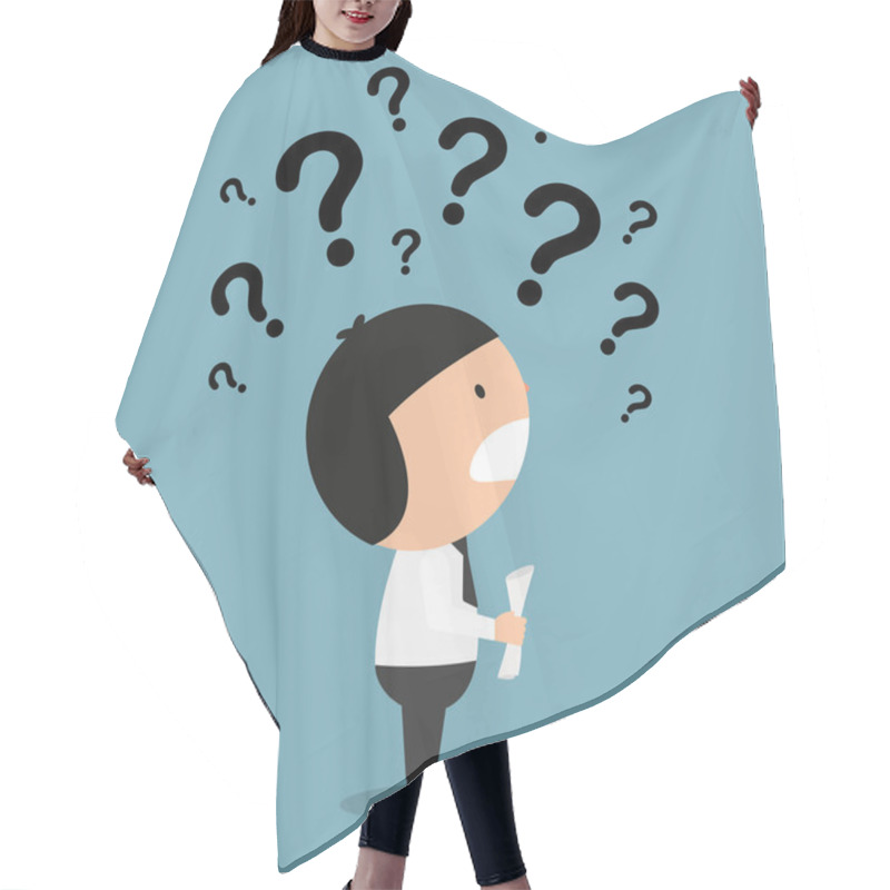 Personality  Business Thinking With Question Marks Hair Cutting Cape