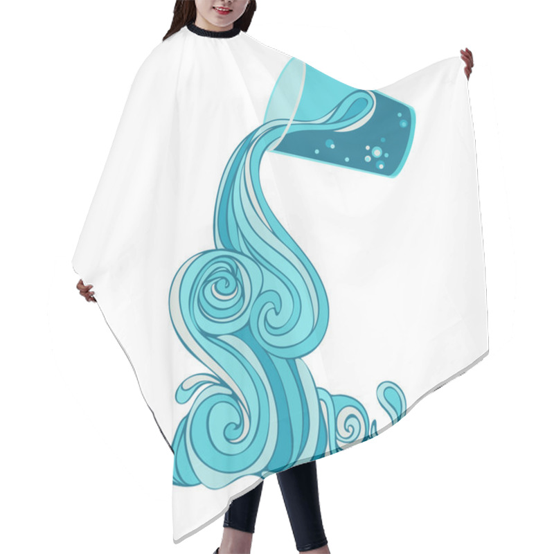 Personality  Vector Water Splash From Glass Hair Cutting Cape