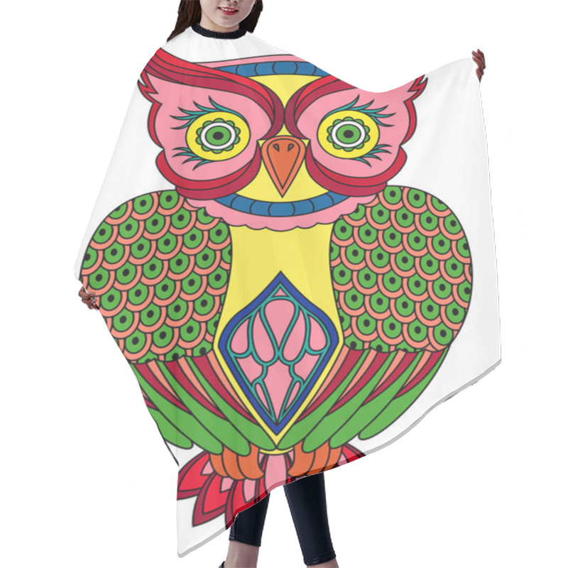 Personality  Colourful Big Serious Owl Hair Cutting Cape