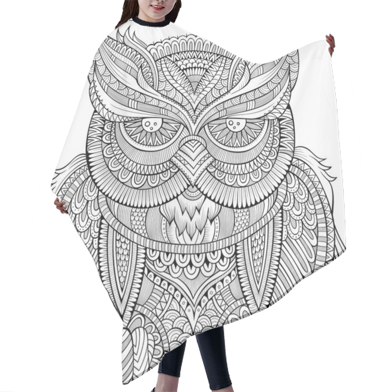 Personality  Decorative Ornamental Owl Background. Hair Cutting Cape