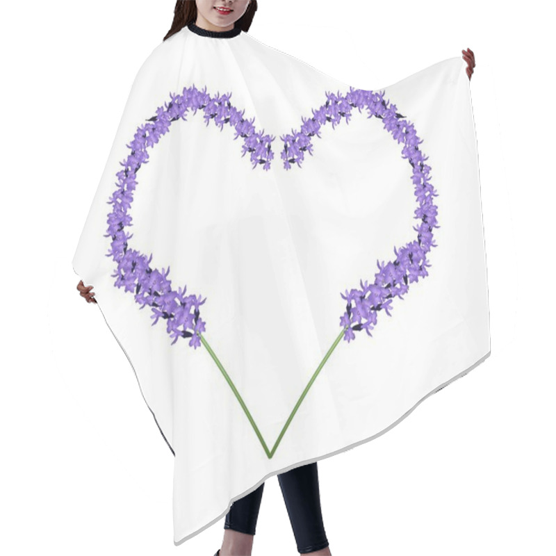 Personality  Purple Lavender Flowers In Heart Shape Frame Hair Cutting Cape