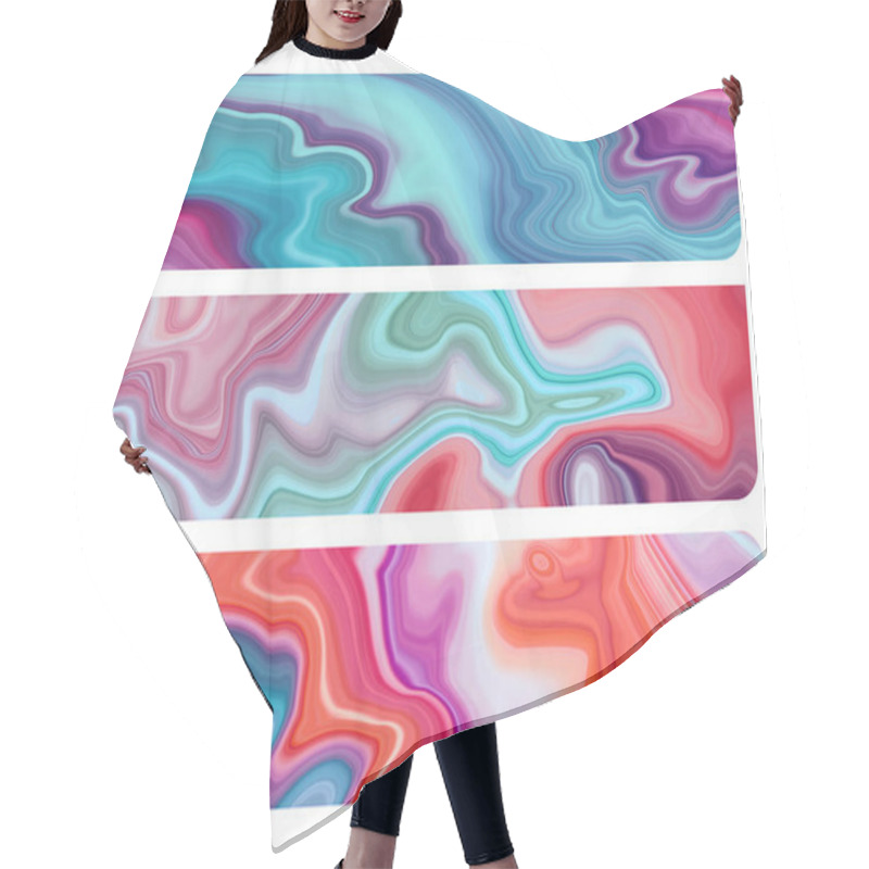 Personality  Abstract Marbled Banners Set Hair Cutting Cape