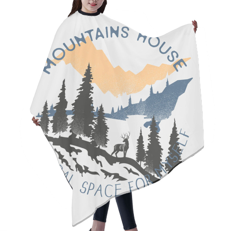 Personality  Forest Camping Poster Hair Cutting Cape