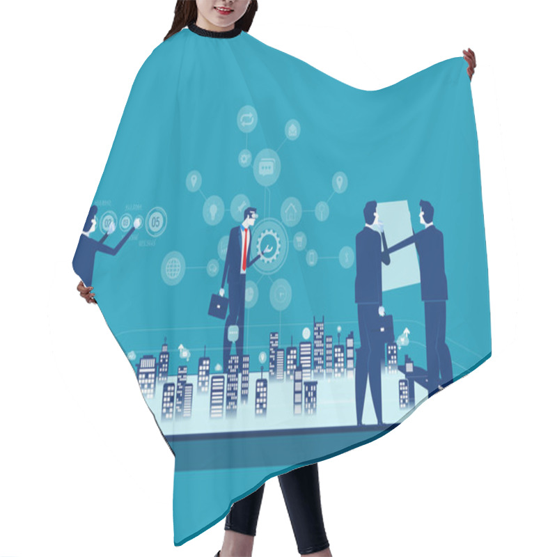 Personality  Business Innovation Planning And Analysis. Concept Business Vector Illustration, Portable Information Device. Hair Cutting Cape