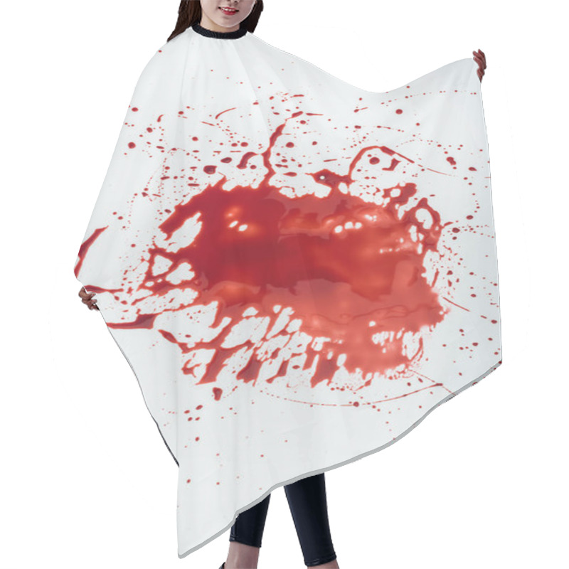 Personality  Top View Of Messy Blood Blot On White Surface Hair Cutting Cape