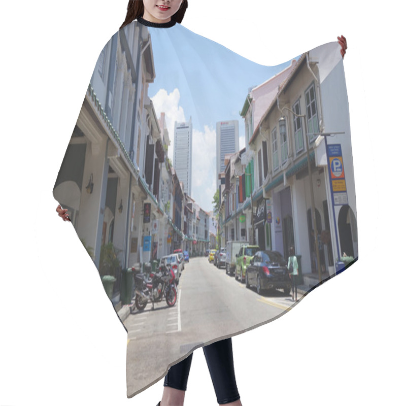 Personality  Street View Of Amoy Street In Singapore Hair Cutting Cape