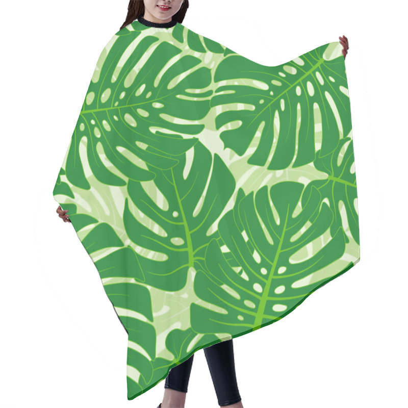 Personality  Monstera Leaves Background Hair Cutting Cape