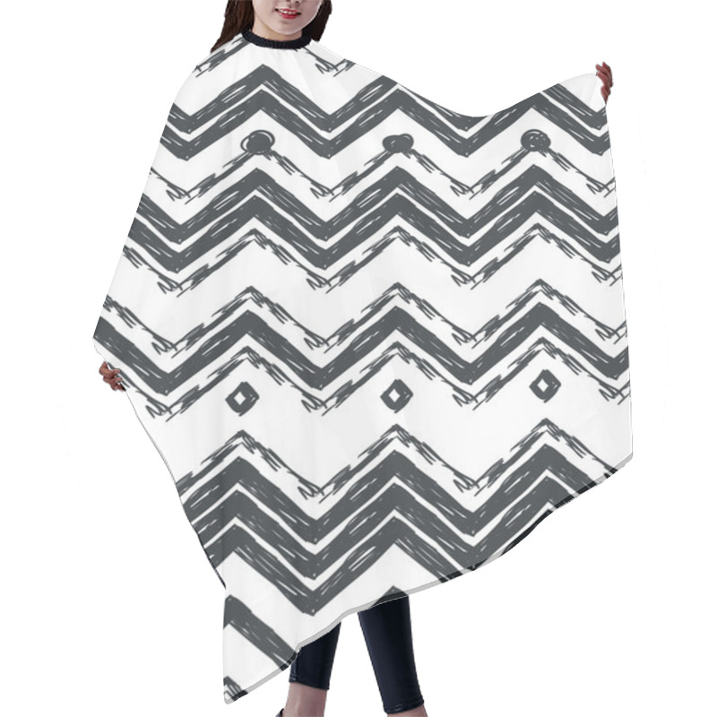 Personality  Abstract Hand Drawn Ethnic Pattern Hair Cutting Cape