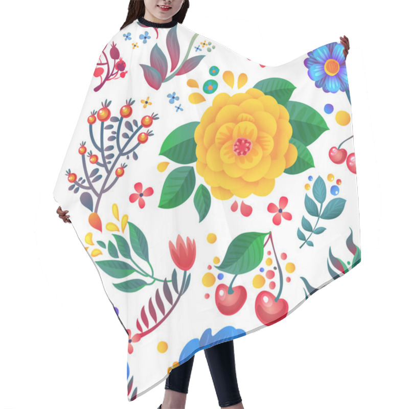 Personality  Flowers Seamless Pattern Hair Cutting Cape