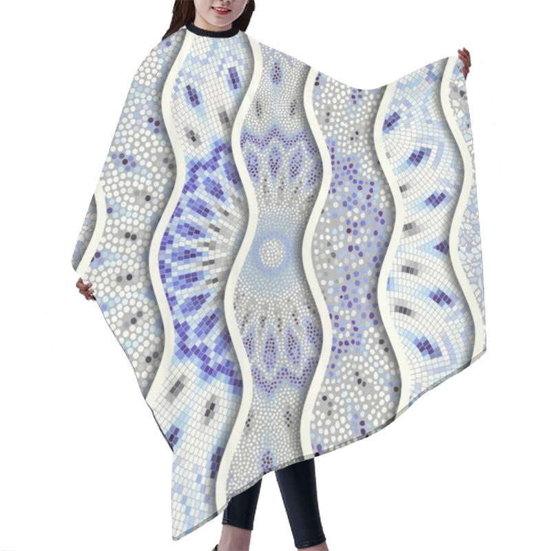 Personality  Relief Waves Of Ornamental Mosaic Tile Patterns Hair Cutting Cape