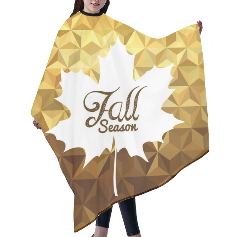 Personality  Fall Season Gold Low Poly Background Maple Leaf Hair Cutting Cape